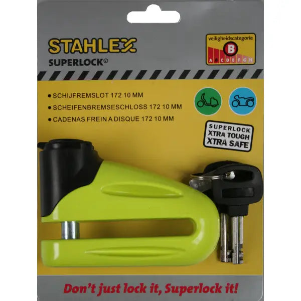 Stahlex Schijfremslot 172 Ø10mm – Geel
